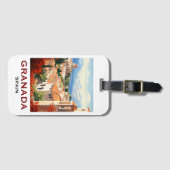 Vintage Granada Alhambra Spanien Reise Gepäckanhänger (Vorderseite (Horizontal))
