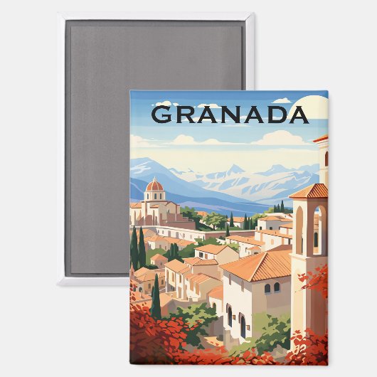 Vintage Granada Alhambra Spanien Reise Magnet (Vorderseite/Rückseite)