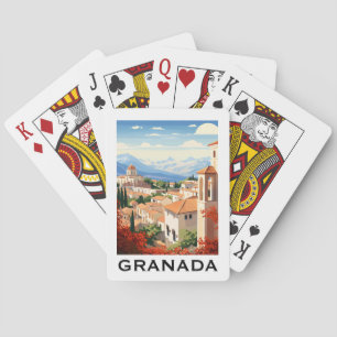 Vintage Granada Alhambra Spanien Reise Spielkarten