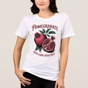 Vintage-Granatapfel-Illustration – Alte Frucht Tri-Blend Shirt