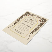 Vintage Granatapfeleinladung, Goldrand Folieneinladung (Gedreht)