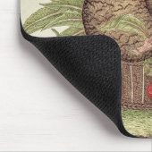 Vintage Granatapfelfrüchte und Blume Mousepad (Ecke)