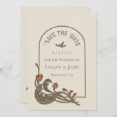 Vintage Granatapfelkarte Save the Date (Vorne/Hinten)