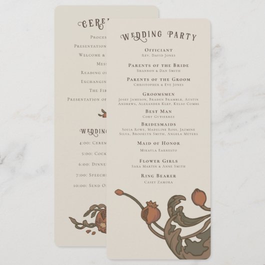 Vintage Granatfächer Programm (Vorne/Hinten)