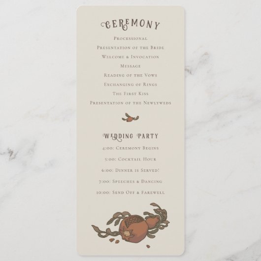 Vintage Granatfächer Programm (Rückseite)