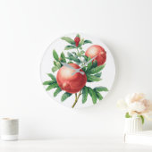 Vintage Granatfruchtzweigung Große Wanduhr (Zuhause)