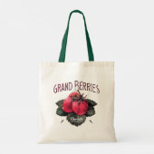 Vintage Grand Berries Erdbeeren Ihren Namen hinzuf Tragetasche (Rückseite)