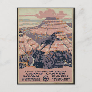 Vintage Grand Canyon Kunst Postkarte