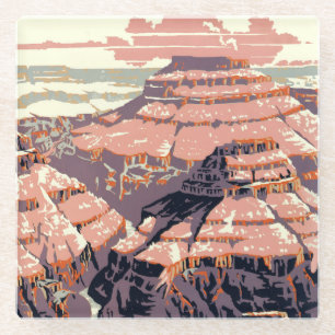 Vintage Grand Canyon National Park WPA Poster Art Glasuntersetzer