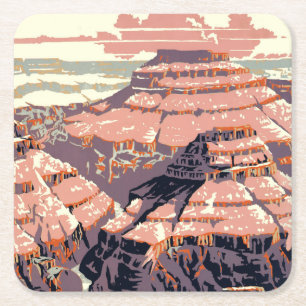 Vintage Grand Canyon National Park WPA Poster Art Rechteckiger Pappuntersetzer
