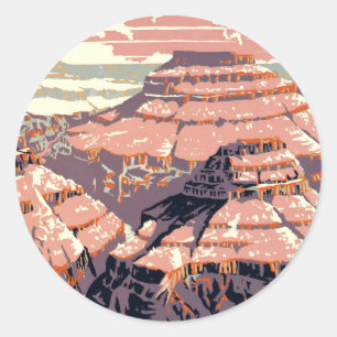 Vintage Grand Canyon National Park WPA Poster Art Runder Aufkleber