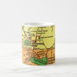 Vintage Grand Canyon - Zion Map Tasse