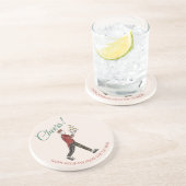 Vintage Grand Hotel Christmas Party sandstone Getränkeuntersetzer (Seite)