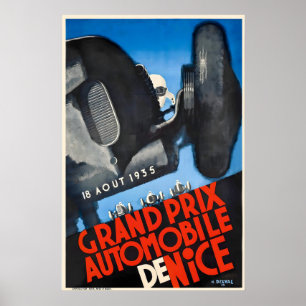 Vintage Grand Prix de Nice Plakat – 1935 Motor