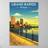 Vintage Grand Rapids Michigan Poster (Vorne)
