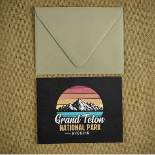 Vintage Grand Teton National Park Wyoming USA–  Postkarte