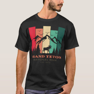 Vintage Grand Teton Nationalpark für Wanderungen T-Shirt