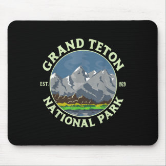 Vintage Grand Teton Nationalpark Wy Bergwandern Mousepad