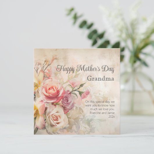 Vintage Grandma-Muttertagskarte Feiertagskarte (Stehend Vorderseite)