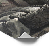 Vintage Grandma Teaching Kitting to Granddaughter Poster (Ecke)