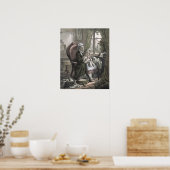 Vintage Grandma Teaching Kitting to Granddaughter Poster (Küche)