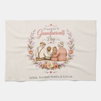 Vintage Grandparents Day / Abuelos Clásico Geschirrtuch