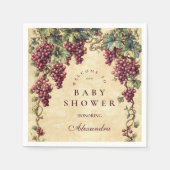 Vintage Grape Vineyard Botanical Baby Shower Serviette (Vorderseite)