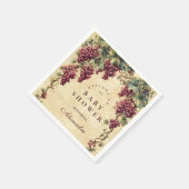 Vintage Grape Vineyard Botanical Baby Shower Serviette (Ecke)