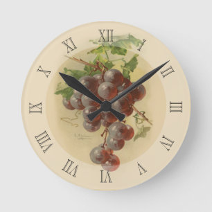 Vintage grapes runde wanduhr