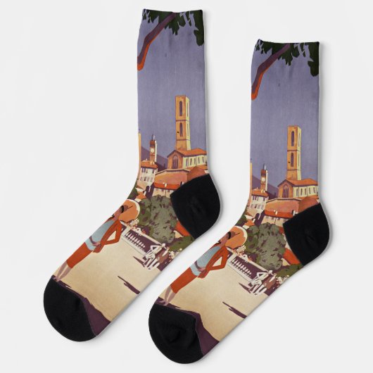 Vintage Grasse Sommer Kunst Socken (Linkes Detail)