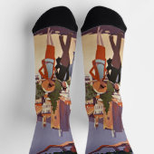 Vintage Grasse Sommer Kunst Socken (Oben)