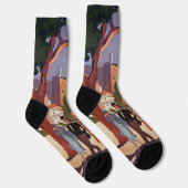 Vintage Grasse Sommer Kunst Socken (Rechts)