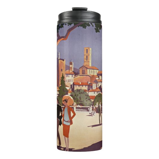 Vintage Grasse Sommer Kunst Thermosbecher (Vorderseite)