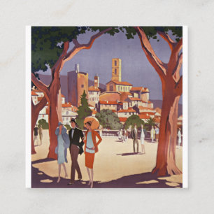 Vintage Grasse Sommerkunst Quadratische Visitenkarte