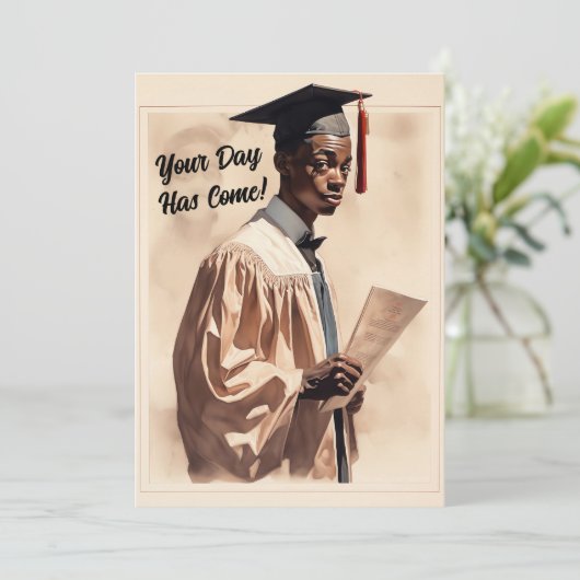 Vintage Gratulationen von Black Boy Ankündigung (Stehend Vorderseite)