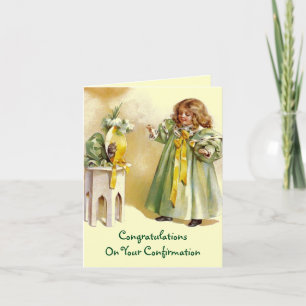 Vintage Gratulationskarte zur Konfirmation Karte