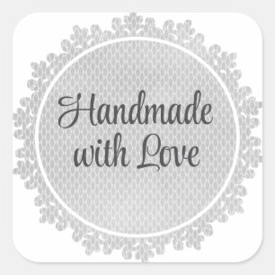 Vintage Grau Chic Danke Grau Luxuriöse Ästhetik Quadratischer Aufkleber