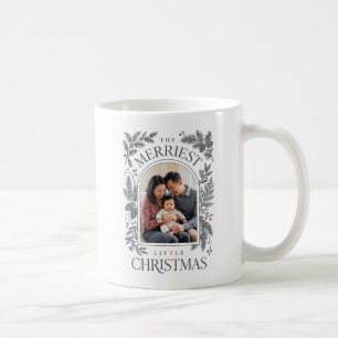 Vintage Grau Fröhlichste Weihnachten Zwei Fotos Kaffeetasse