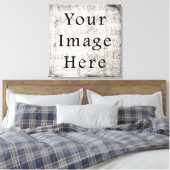 Vintage Grau Schwarzer Schrifttext Pergamentpapier Leinwanddruck (Insitu (Schlafzimmer))