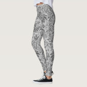 Vintage graue Blumen Blumenmuster Leggings (Links)