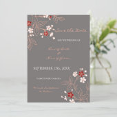 Vintage graue Blumenhochzeit retten das Datum Save The Date (Stehend Vorderseite)