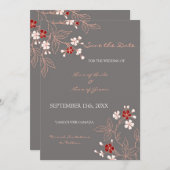 Vintage graue Blumenhochzeit retten das Datum Save The Date (Vorne/Hinten)