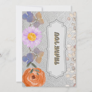 Vintage graue Blütentextur Danke Hochzeit Einladung
