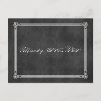 Vintage graue Damask Poster Style UAWG Postkarten