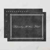 Vintage graue Damask Poster Style UAWG Postkarten (Vorne/Hinten)