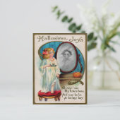 Vintage, graue Halloween Spiegelpostkarte Postkarte (Stehend Vorderseite)