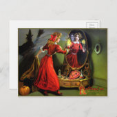 Vintage, graue Halloween Spiegelpostkarte Postkarte (Vorne/Hinten)