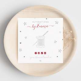 Vintage graue Nadel & Star Sparkle Schneider Styli Quadratische Visitenkarte