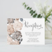 Vintage graue Rose Hochzeitskarten Begleitkarte (Stehend Vorderseite)