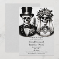Vintage graue Skelettbride & Groom Wedding
